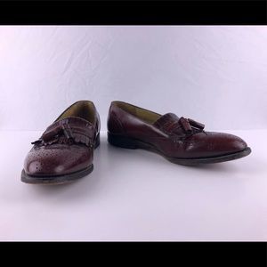 JOHNSTON & MURPHY wine leather loafers size 9.5